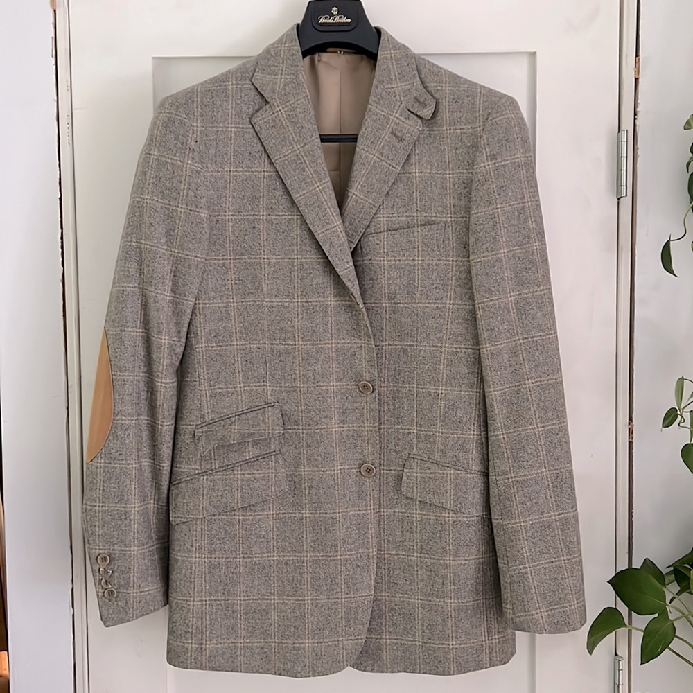 Brooks Brothers plaid Golden Fleece sports coat (wool/cashmere) 42L
